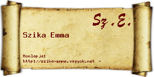 Szika Emma névjegykártya